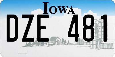 IA license plate DZE481