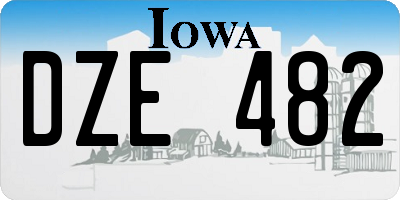 IA license plate DZE482