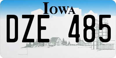 IA license plate DZE485