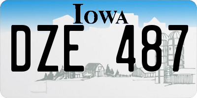 IA license plate DZE487