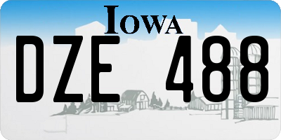 IA license plate DZE488