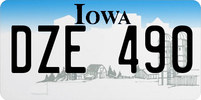 IA license plate DZE490