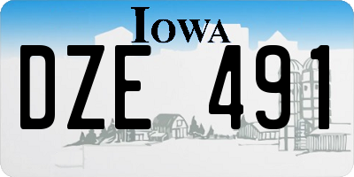 IA license plate DZE491