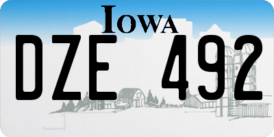 IA license plate DZE492