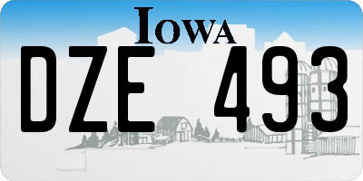 IA license plate DZE493