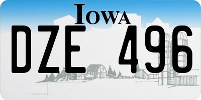 IA license plate DZE496