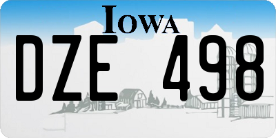 IA license plate DZE498