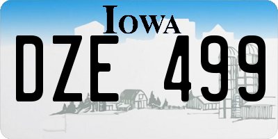 IA license plate DZE499