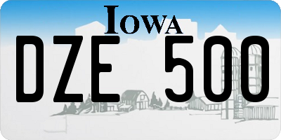 IA license plate DZE500