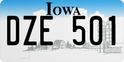 IA license plate DZE501