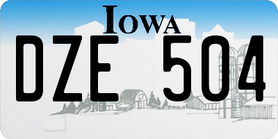 IA license plate DZE504