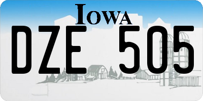 IA license plate DZE505