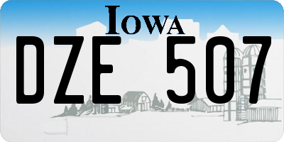 IA license plate DZE507