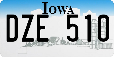 IA license plate DZE510