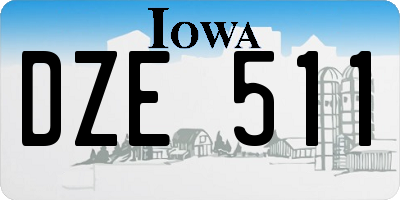 IA license plate DZE511