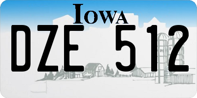 IA license plate DZE512