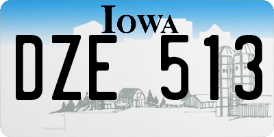 IA license plate DZE513