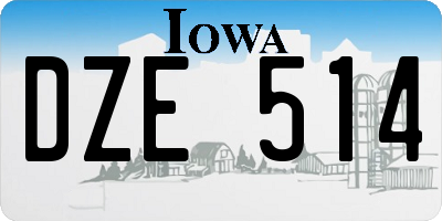 IA license plate DZE514