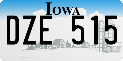 IA license plate DZE515