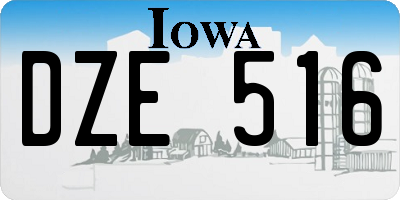 IA license plate DZE516