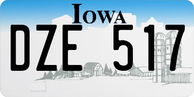 IA license plate DZE517