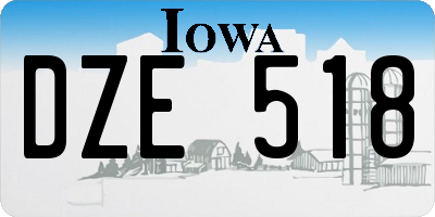 IA license plate DZE518