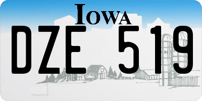 IA license plate DZE519