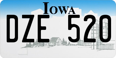 IA license plate DZE520