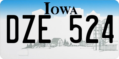 IA license plate DZE524