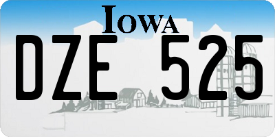 IA license plate DZE525