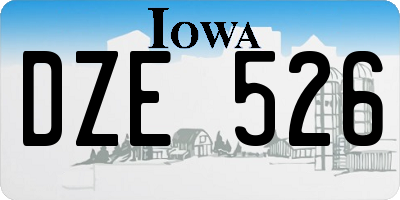 IA license plate DZE526