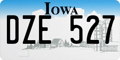 IA license plate DZE527