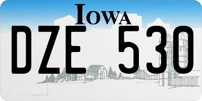 IA license plate DZE530