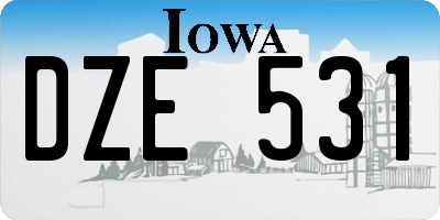 IA license plate DZE531