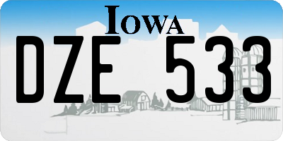 IA license plate DZE533