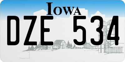 IA license plate DZE534