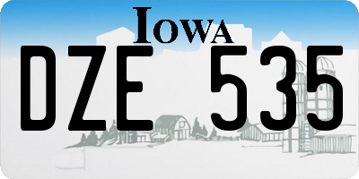 IA license plate DZE535