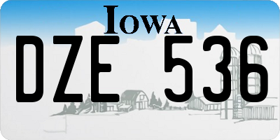 IA license plate DZE536