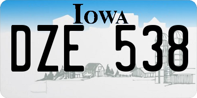 IA license plate DZE538