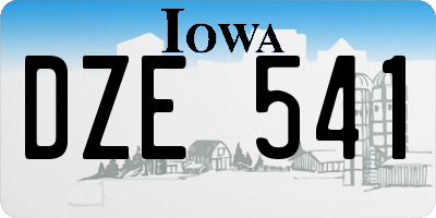 IA license plate DZE541