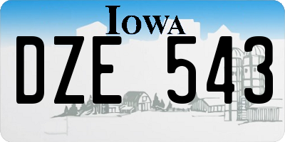 IA license plate DZE543