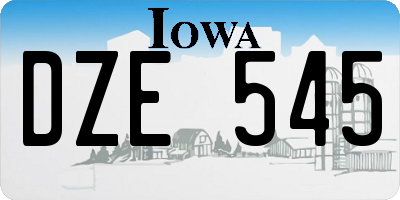 IA license plate DZE545