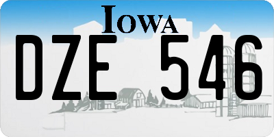 IA license plate DZE546