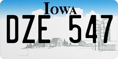 IA license plate DZE547