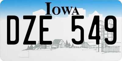 IA license plate DZE549