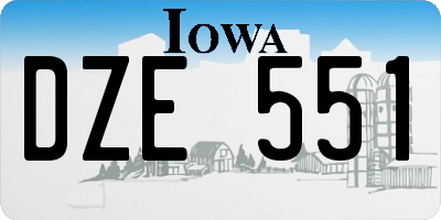 IA license plate DZE551