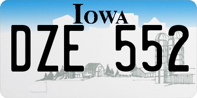 IA license plate DZE552