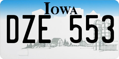 IA license plate DZE553