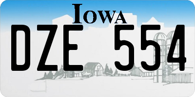 IA license plate DZE554
