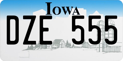 IA license plate DZE555